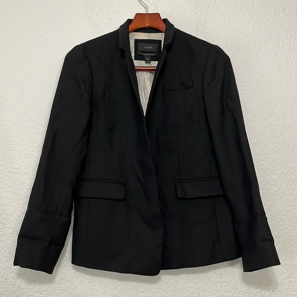 J Crew Black Wool Regent Blazer